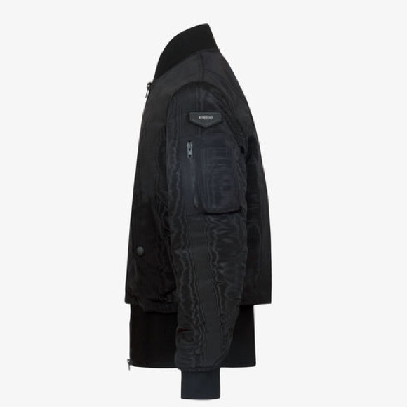 MOIRÉ & TROMPE-L'ŒIL EFFET BOMBER JACKET - Picture 3 of 5